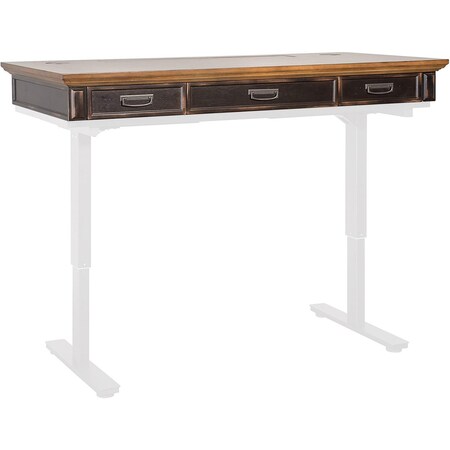 Officesource 30.00'' H, Vintage Black with Wood Plank Tops, 60.00'' W X IMHF384TBK